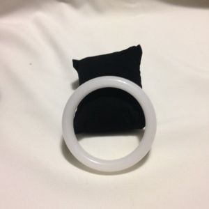 340CT Natural White Jade Bangle Bracelet 60mm